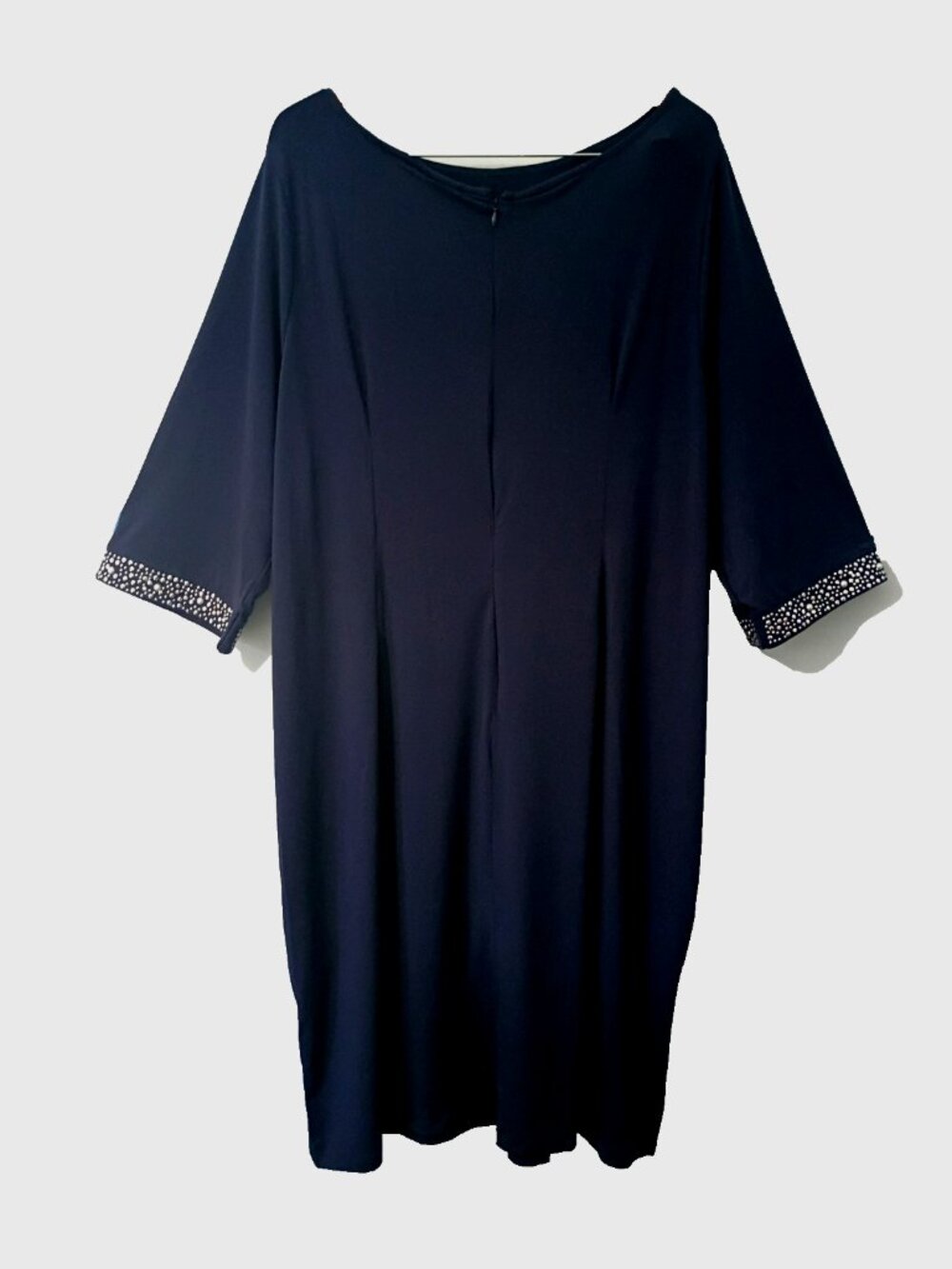 Catherines Women's Plus Shift Dress Stud Accents Boatneck 3/4 Sleeve - 2X New - Picture 8 of 11